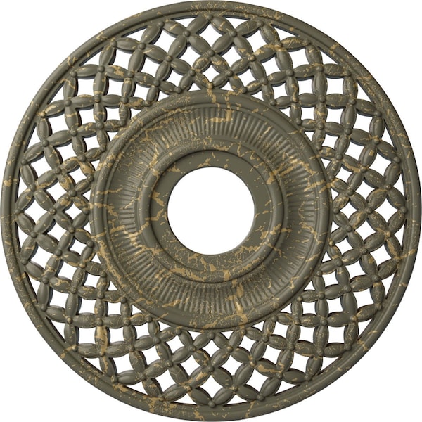 Ekena Millwork Robin Ceiling Medallion (Canopies up to 6 1/4"), 22 1/4"OD x 4 3/4"ID x 1 1/4"P, Witch Hazel Crackle CM22RBWHC - main
